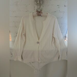 J. Crew Wool-Blend Rhinestone Embellished Cream Cardigan 
XL
GUC-Slight Pilling